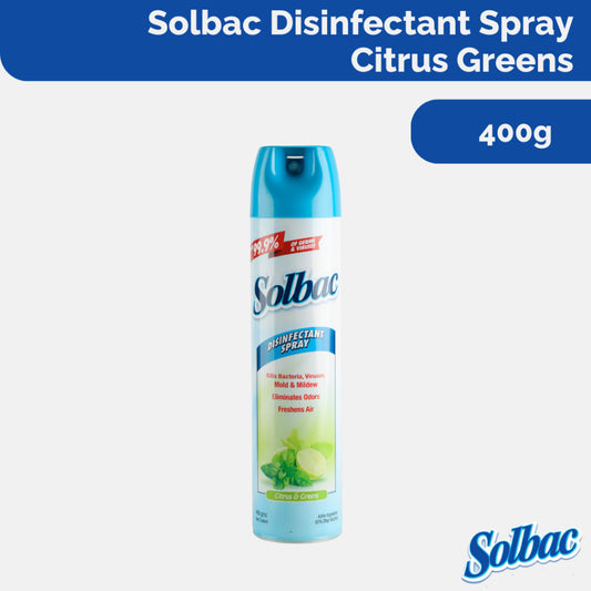 Solbac Disinfectant Spray Citrus & Greens 400g