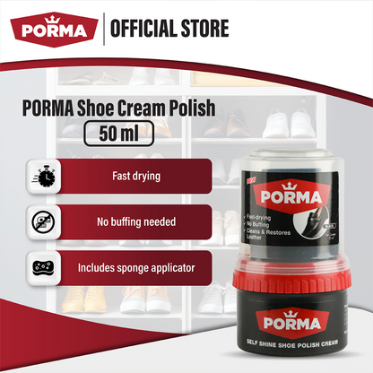 PORMA Self-Shine Shoe Polish Cream Black 50 ml