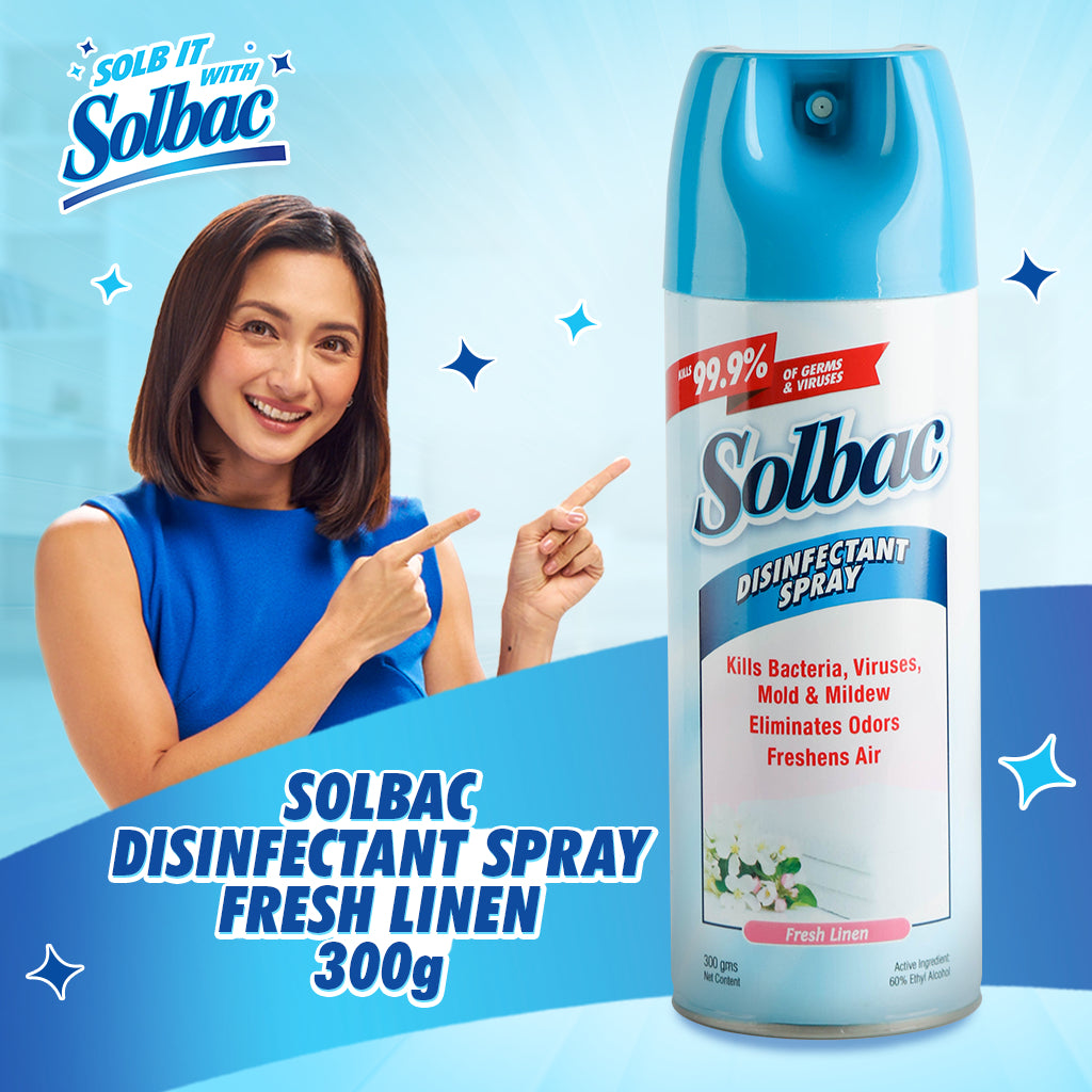 Solbac Disinfectant Spray Fresh Linen 300g
